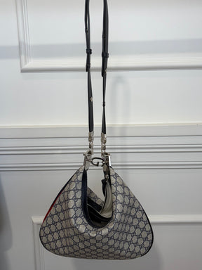 Gucci GG Supreme Canvas Attache Bag Beige / Blue Medium
