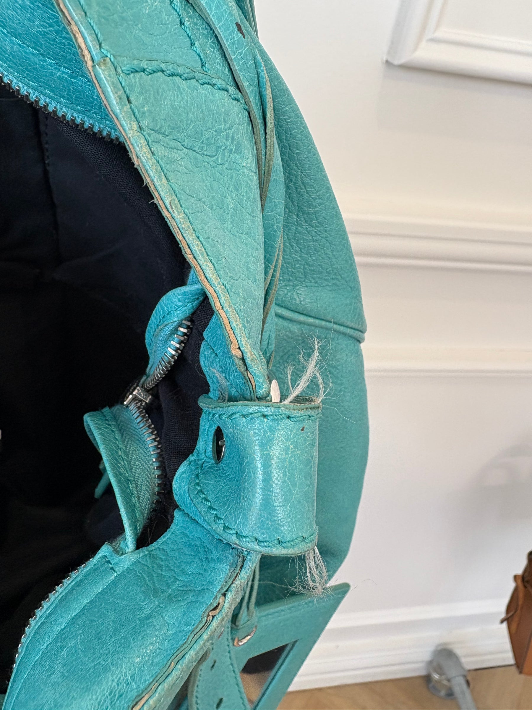Balenciaga Turquoise Leather City Bag