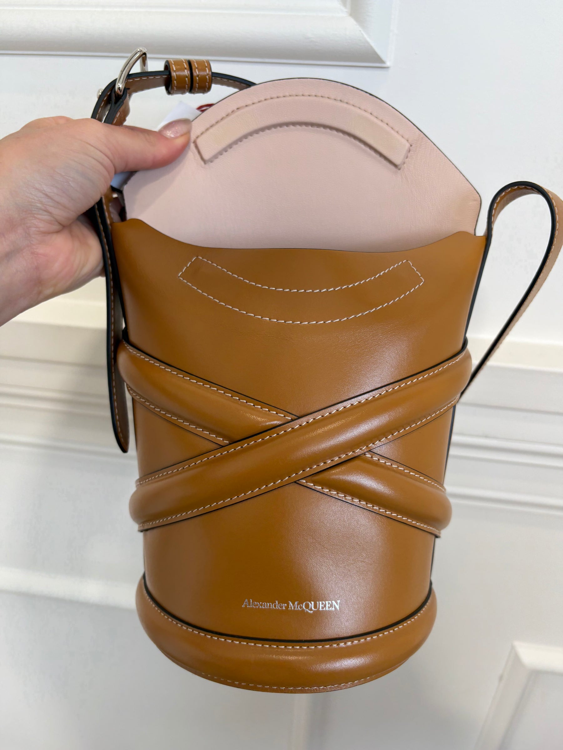 Alexander McQueen Tan Leather 'Curve' Bag