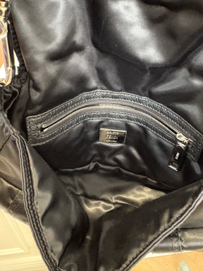Fendi Black Nylon Multi Pocket Convertible Baguette Bag