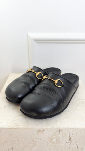 Gucci Horsebit Leather Mules, 37.5