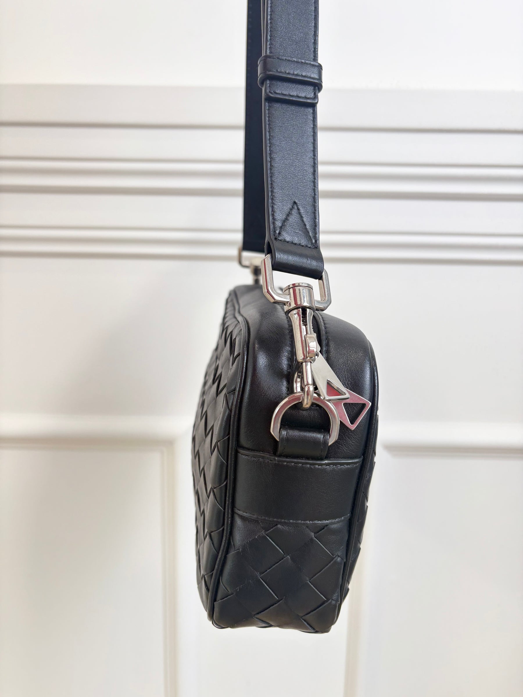 Bottega Veneta Black Intrecciato Leather Camera Bag