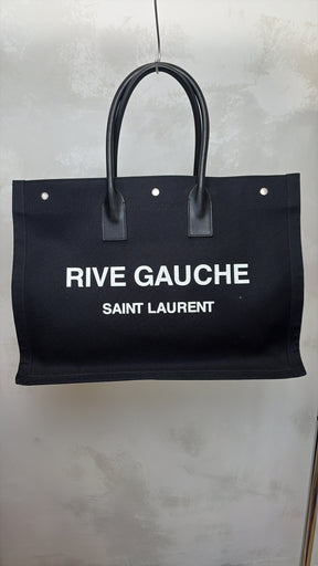 Saint Laurent Black Canvas Rive Gauche Tote