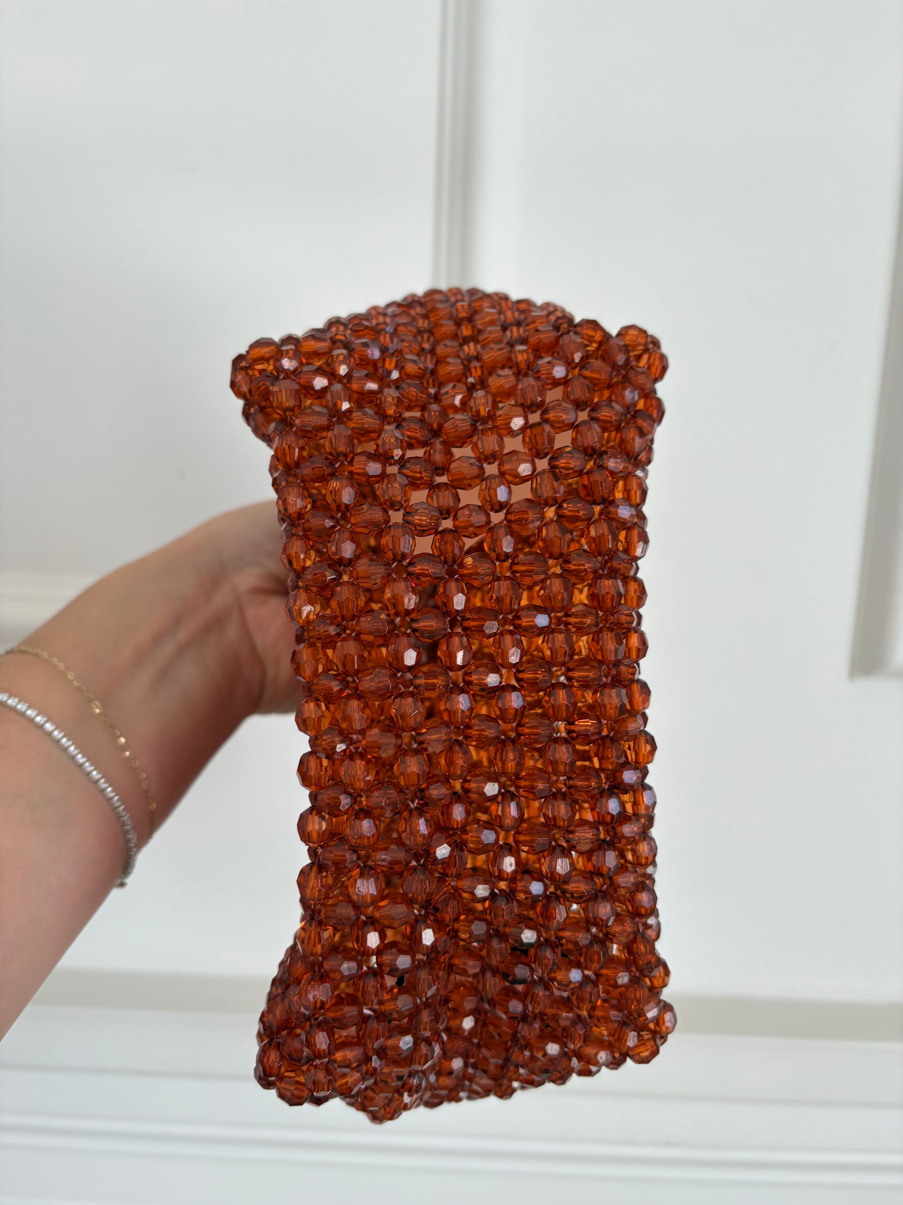 Scanlan Theodore Orange Mini Beaded Tote