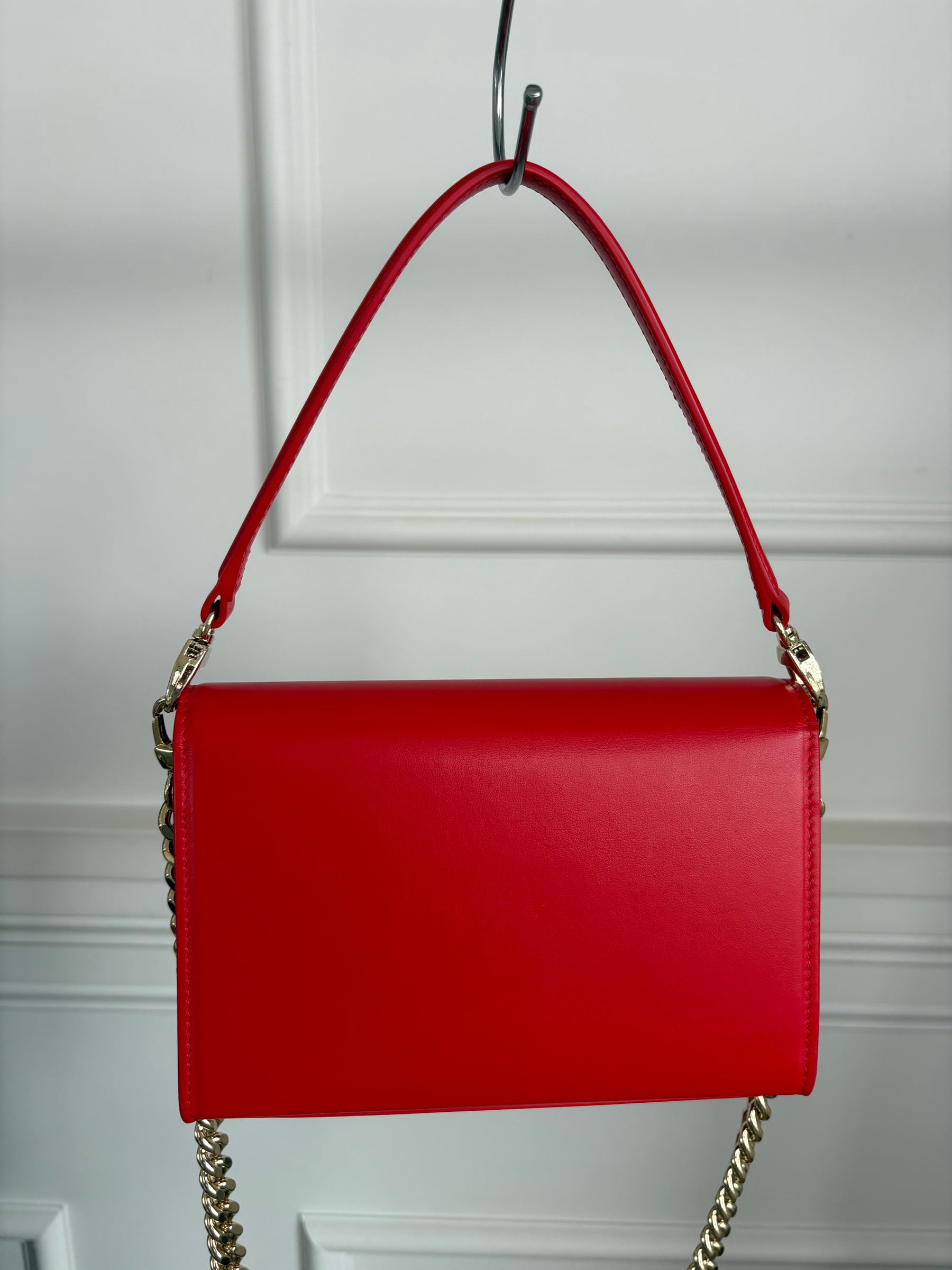 Scanlan Theodore Red Leather Chain Crossbody Bag
