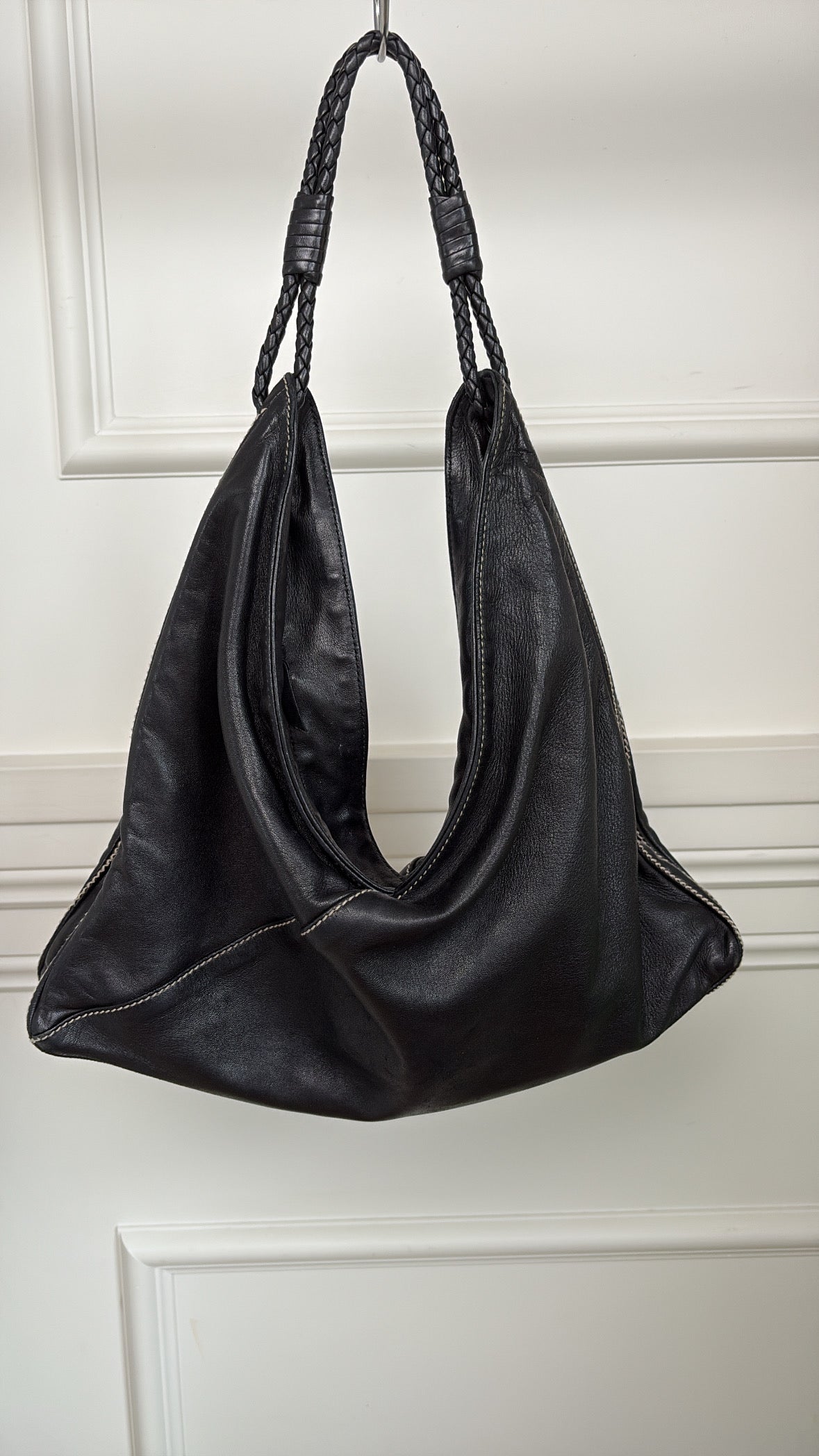 Bottega Veneta Black Leather Small Hobo Bag