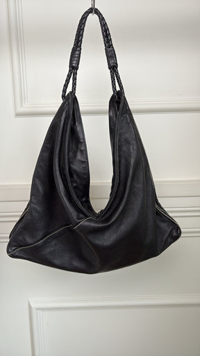 Bottega Veneta Black Leather Small Hobo Bag