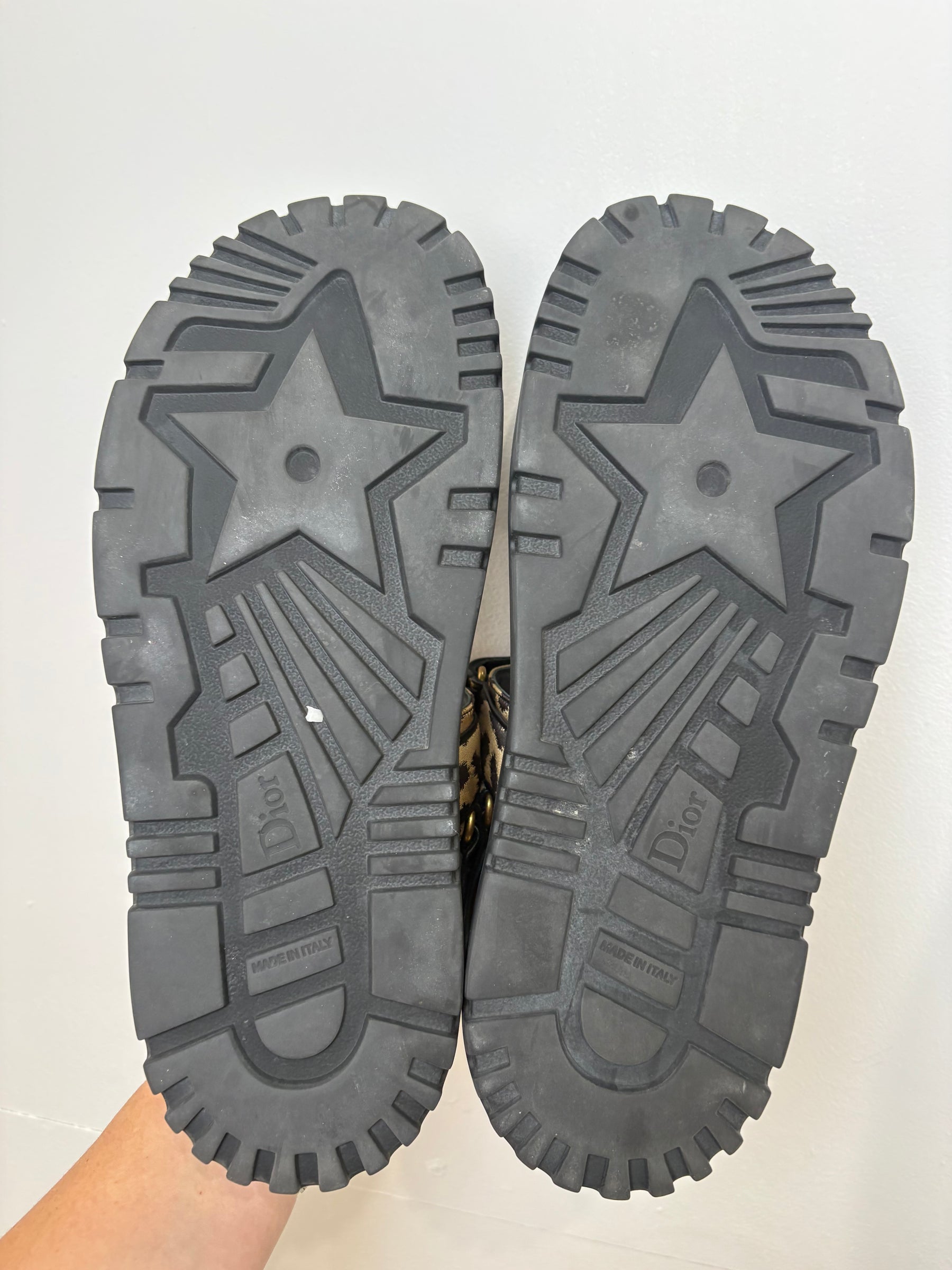 Dior Leopard Print Dioract Sandals, 40.5