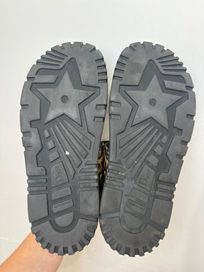 Dior Leopard Print Dioract Sandals, 40.5