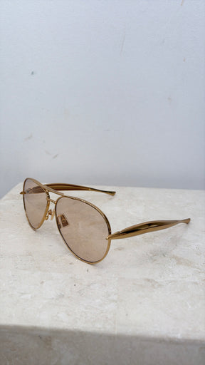 Bottega Veneta Sardine Aviator Sunglasses Gold