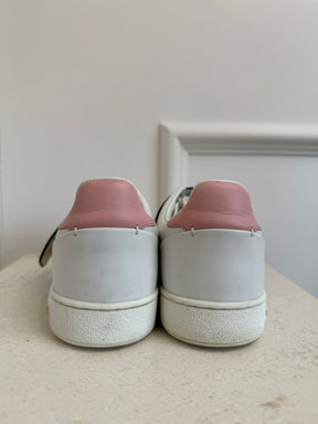 Louis Vuitton White Leather Monogram Strap Sneaker, 37