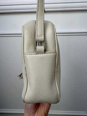 Saint Laurent Cream Leather Lou Camera Tassel Bag