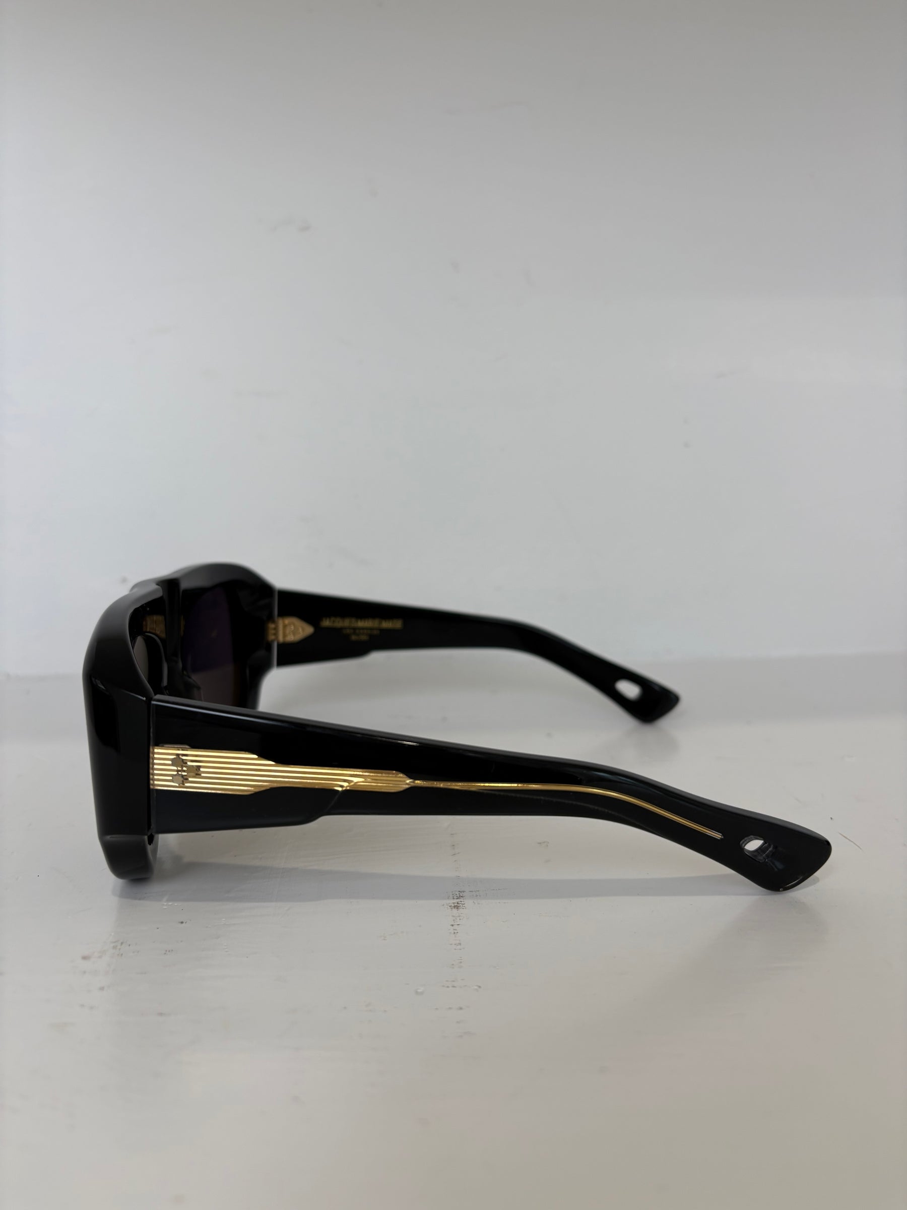 Jacques Marie Mage Barclay Aviator Style Acetate Sunglasses Black