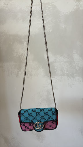 Gucci Multi Canvas Monogram Super Mini Marmont Bag