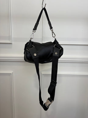 Fendi Black Nylon Multi Pocket Convertible Baguette Bag