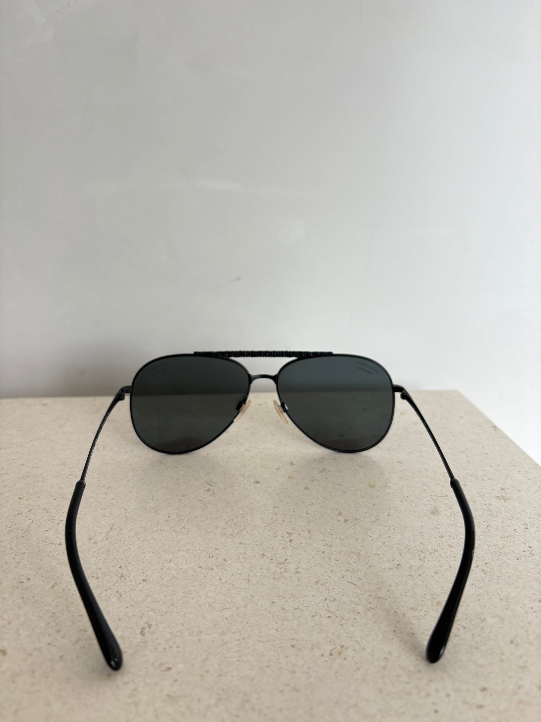Chanel Black Aviator Sunglasses