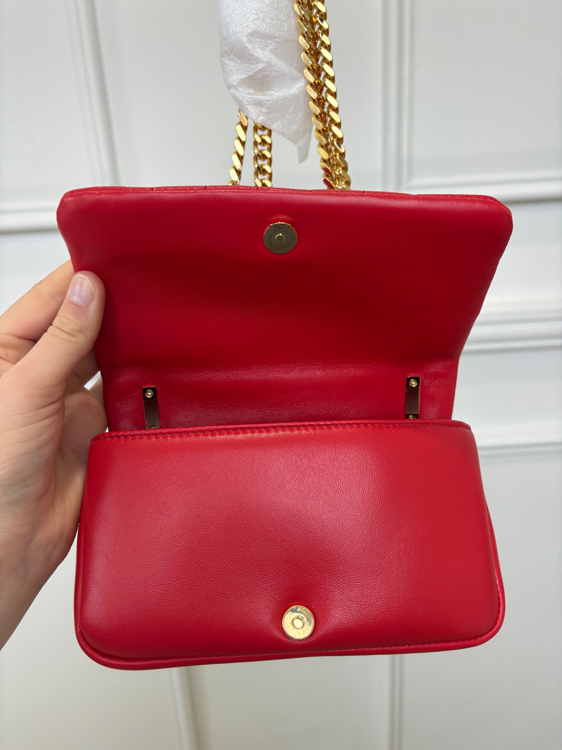 Burberry Red Quilted Leather Mini Lola Bag