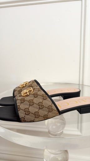 Gucci Monogram Marmont Slides, 41