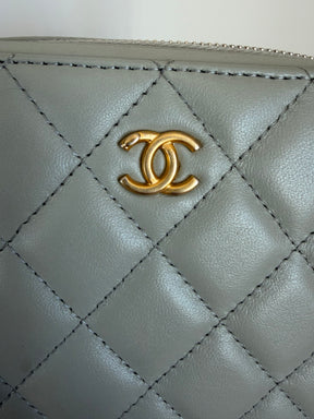 Chanel Light Grey Lambskin Pearl Crrush Mini Camera Bag