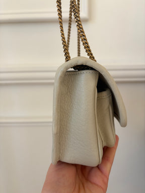 Saint Laurent Ivory Leather Baby Nikki Bag