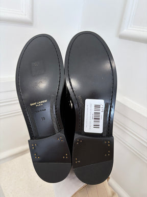 Saint Laurent Black Patent Le Loafer, 39