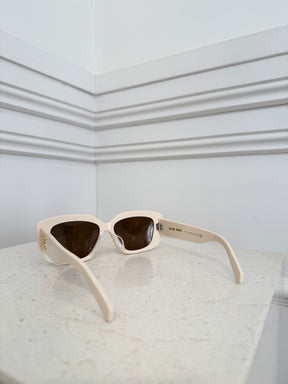Celine Cream Rectangle Triomphe Sunglasses