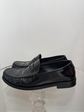Saint Laurent Black Leather Le Loafer, 38