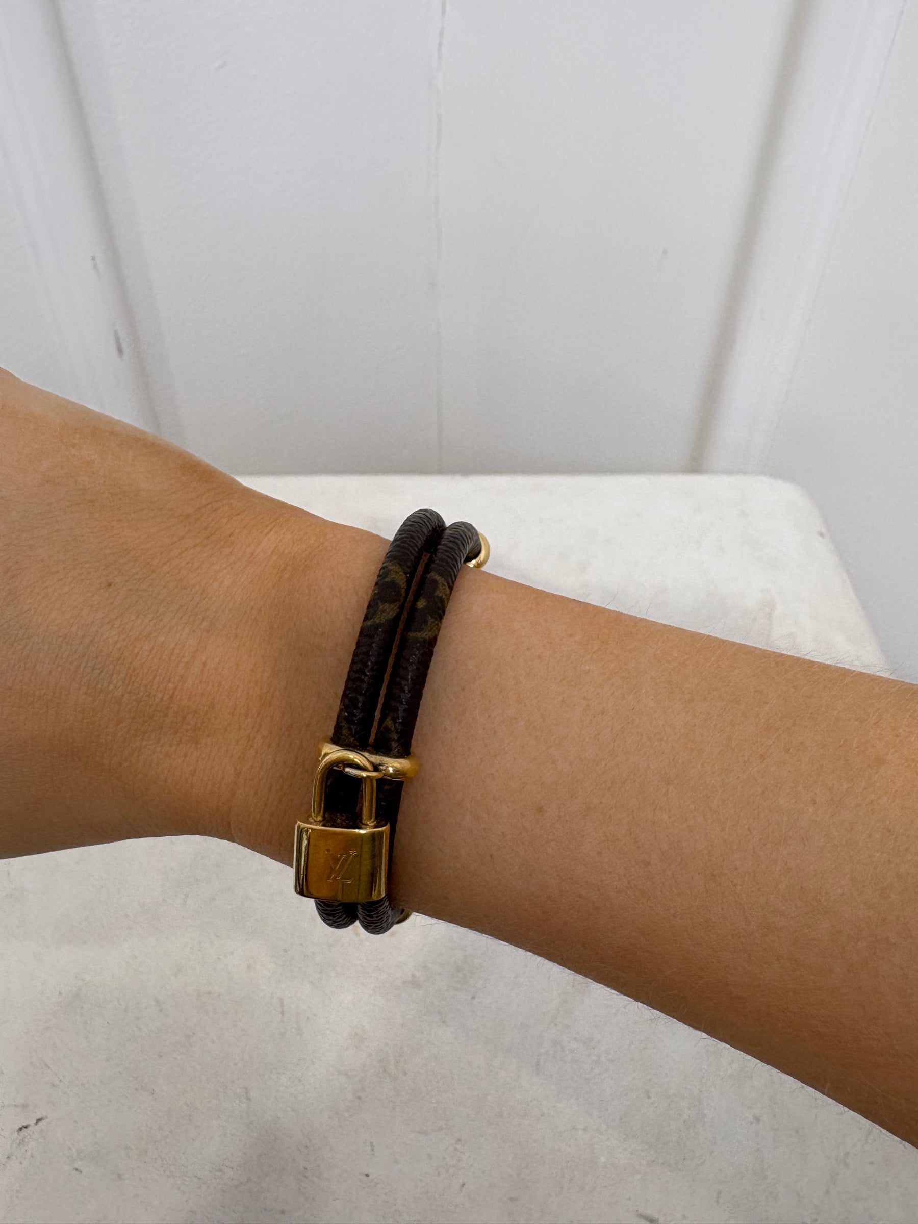 Louis Vuitton Canvas Monogram Lock Bracelet