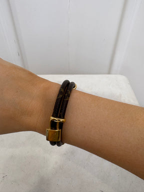 Louis Vuitton Canvas Monogram Lock Bracelet