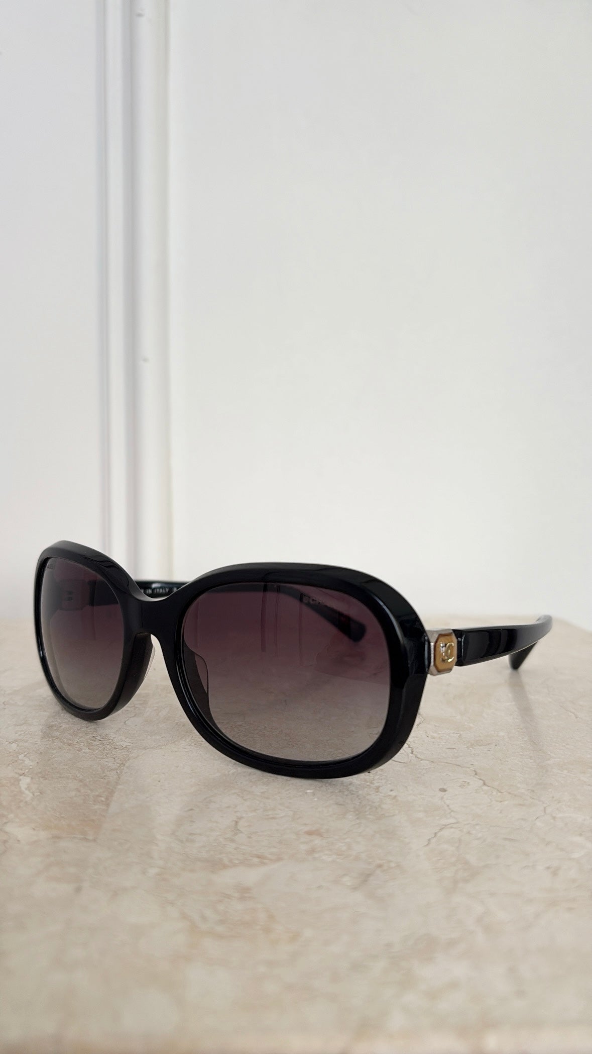 Chanel Black Rectangular Sunglasses