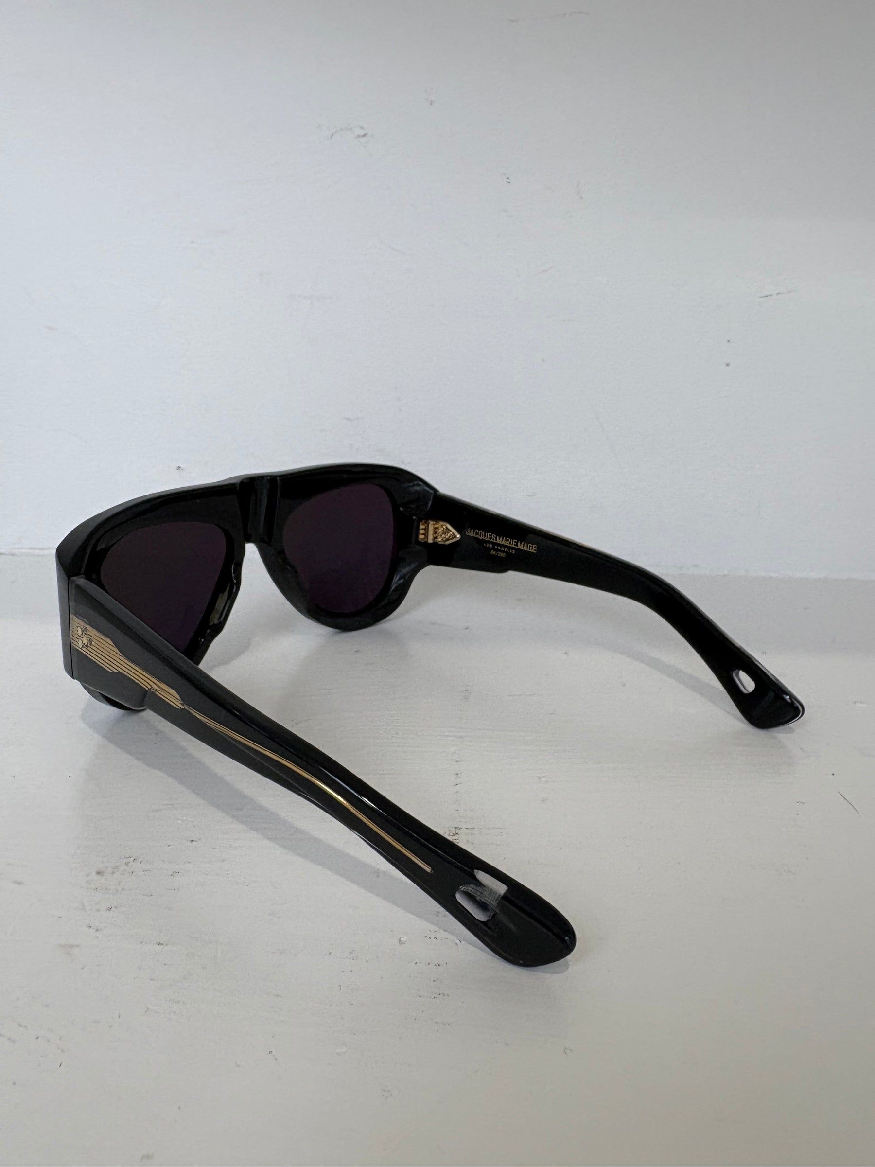Jacques Marie Mage Barclay Aviator Style Acetate Sunglasses Brown