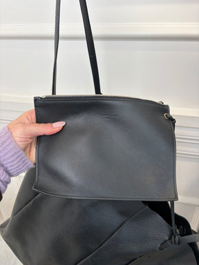Balenciaga Black Leather Logo Tote