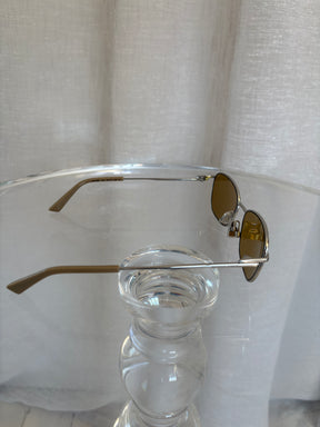 Bottega Veneta Silver Rectangular Sunglasses
