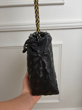 Bottega Veneta Black Intrecciato Leather 'Dustbag Notte' Bag