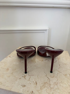 Paris Texas Burgundy Patent Leather Heeled Mule, 41