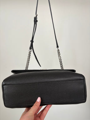 Saint Laurent Medium Monogram Grained Leather West Holywood Bag