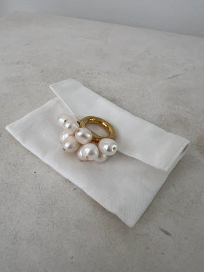 Jil Sander Pearl And Gold Dipped  Ring, 52