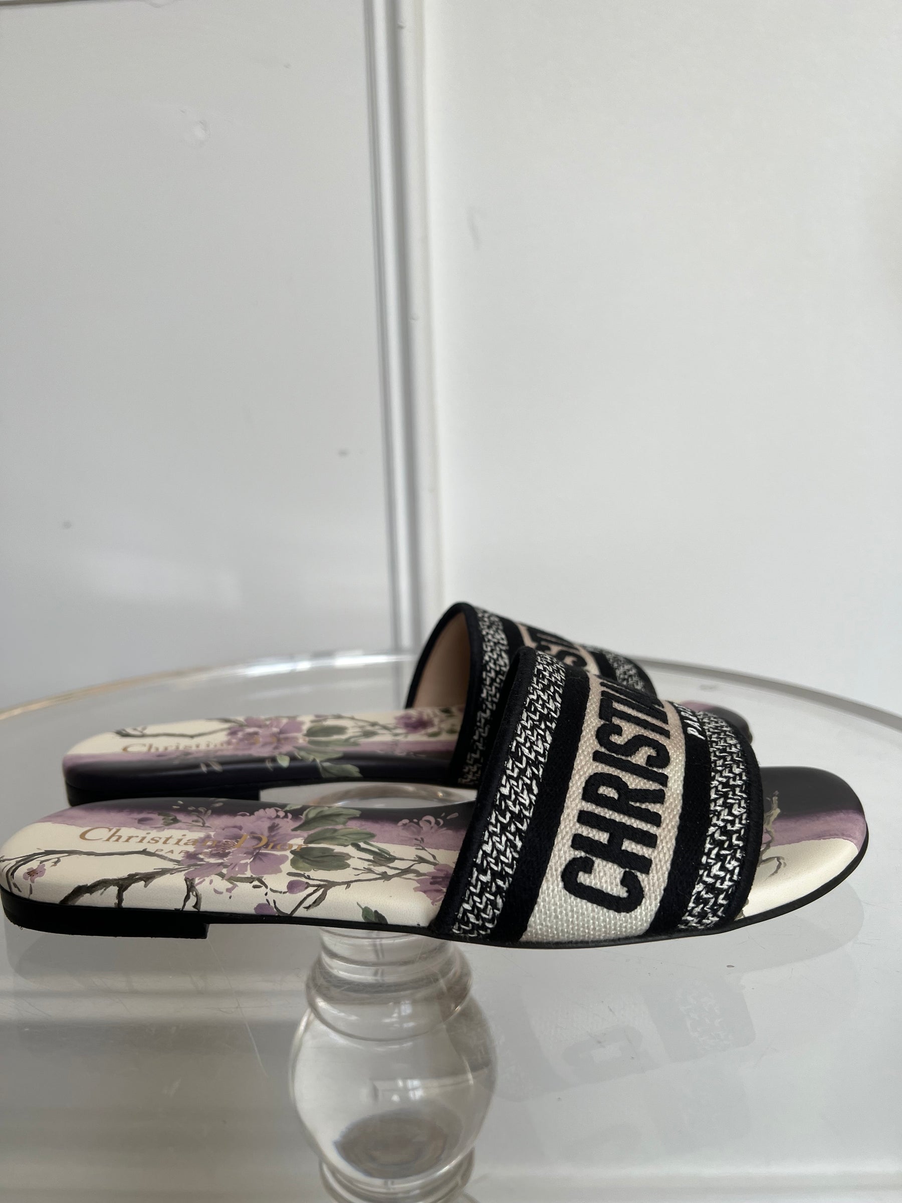 Dior D Way slides Black White, 36