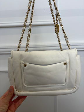 Chanel White Puffy Flap Shoulder Bag