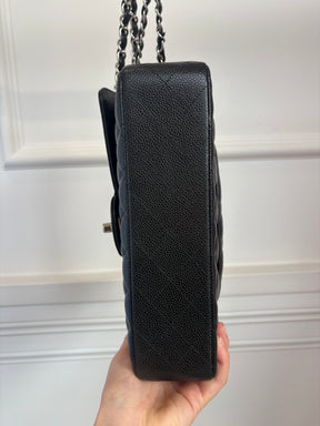 Chanel Black Caviar Leather Medium Classic Flap