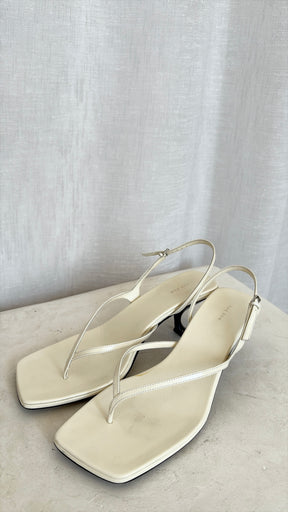 The Row Cream leather Constance Heeled Sandal, 38