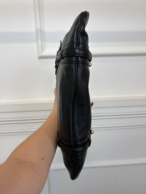 Gucci Black Leather Bridal Bit Hobo Bag