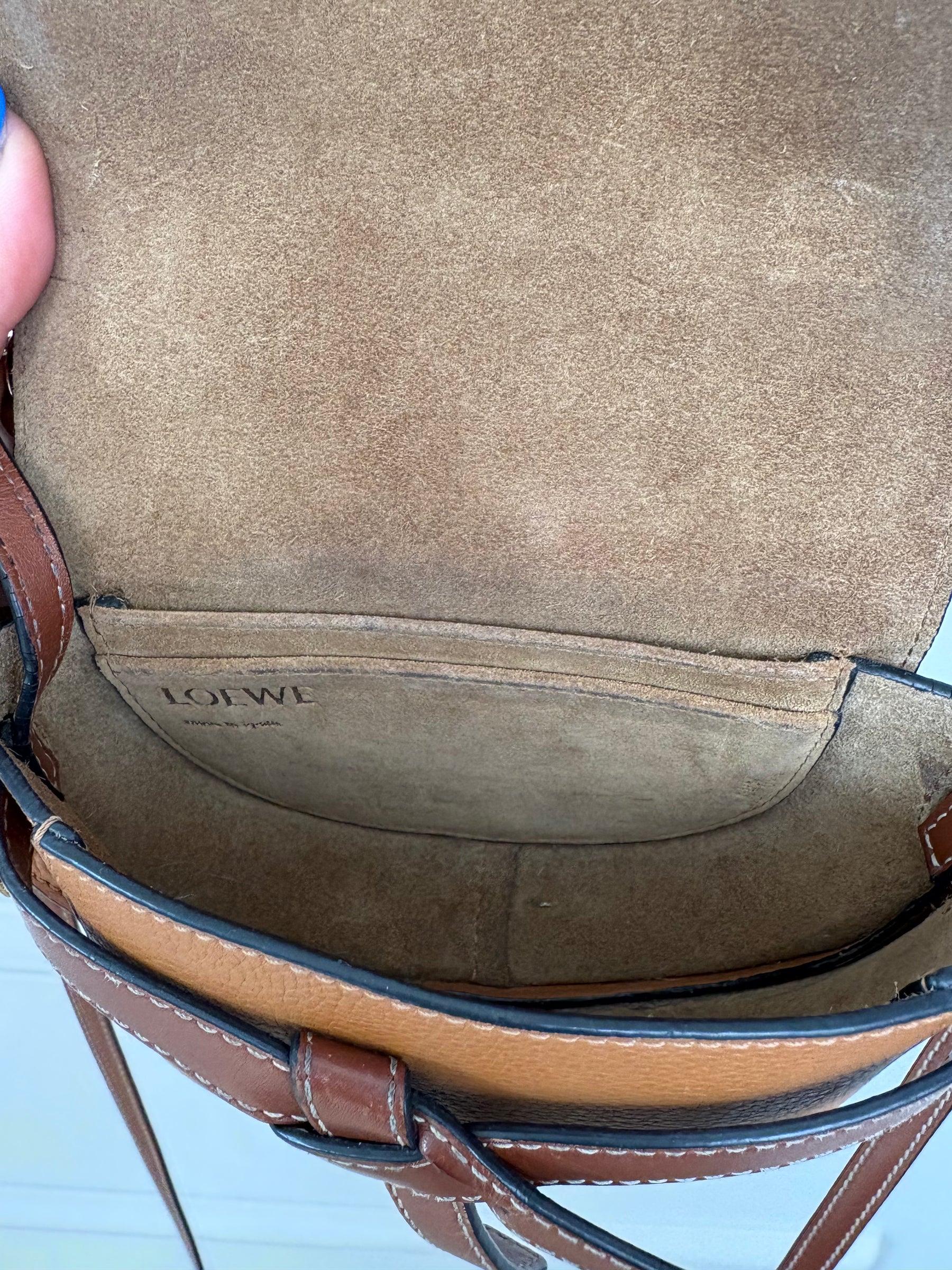 Loewe Tan Leather Mini Gate Bag