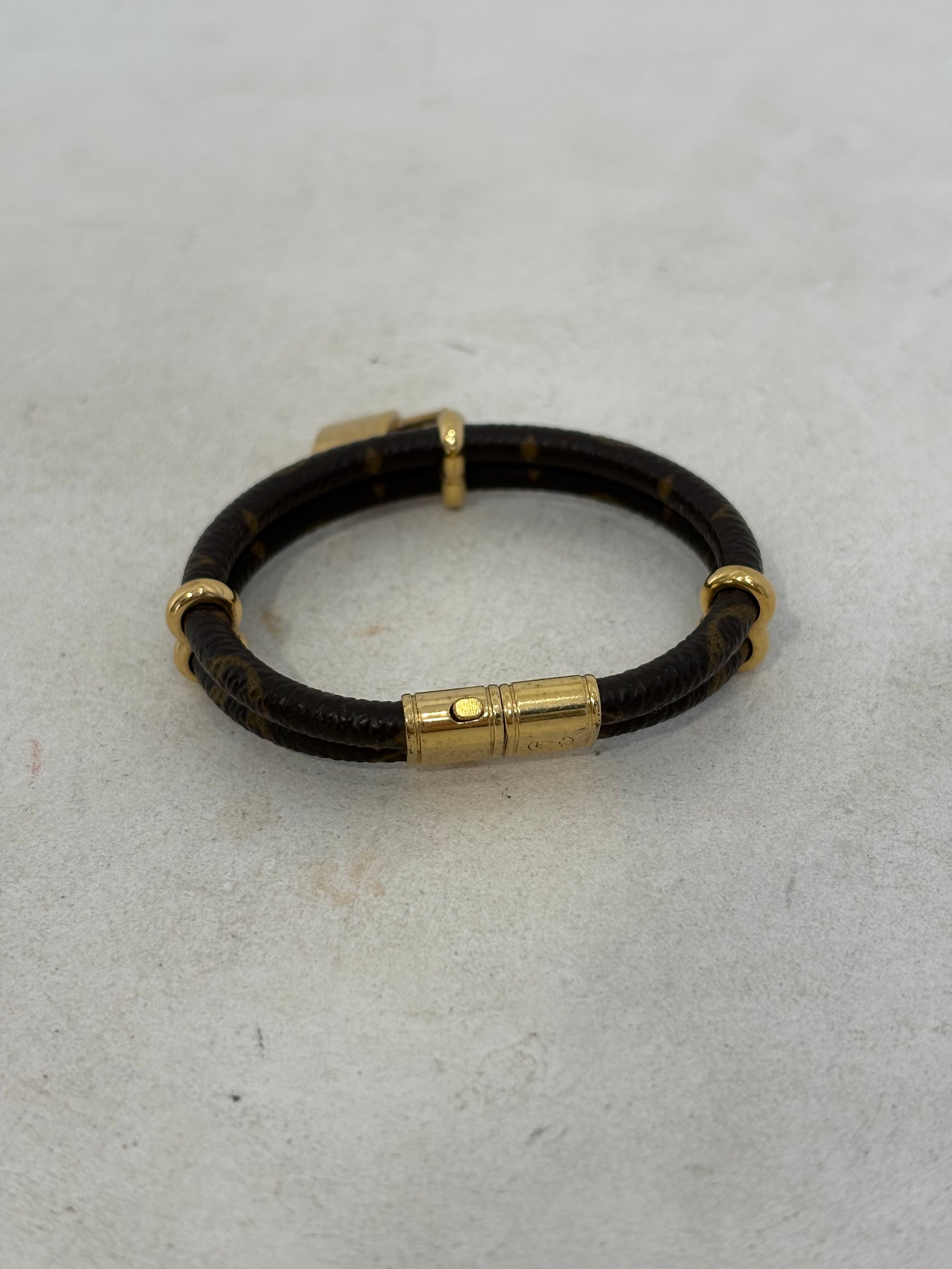 Louis Vuitton Canvas Monogram Lock Bracelet