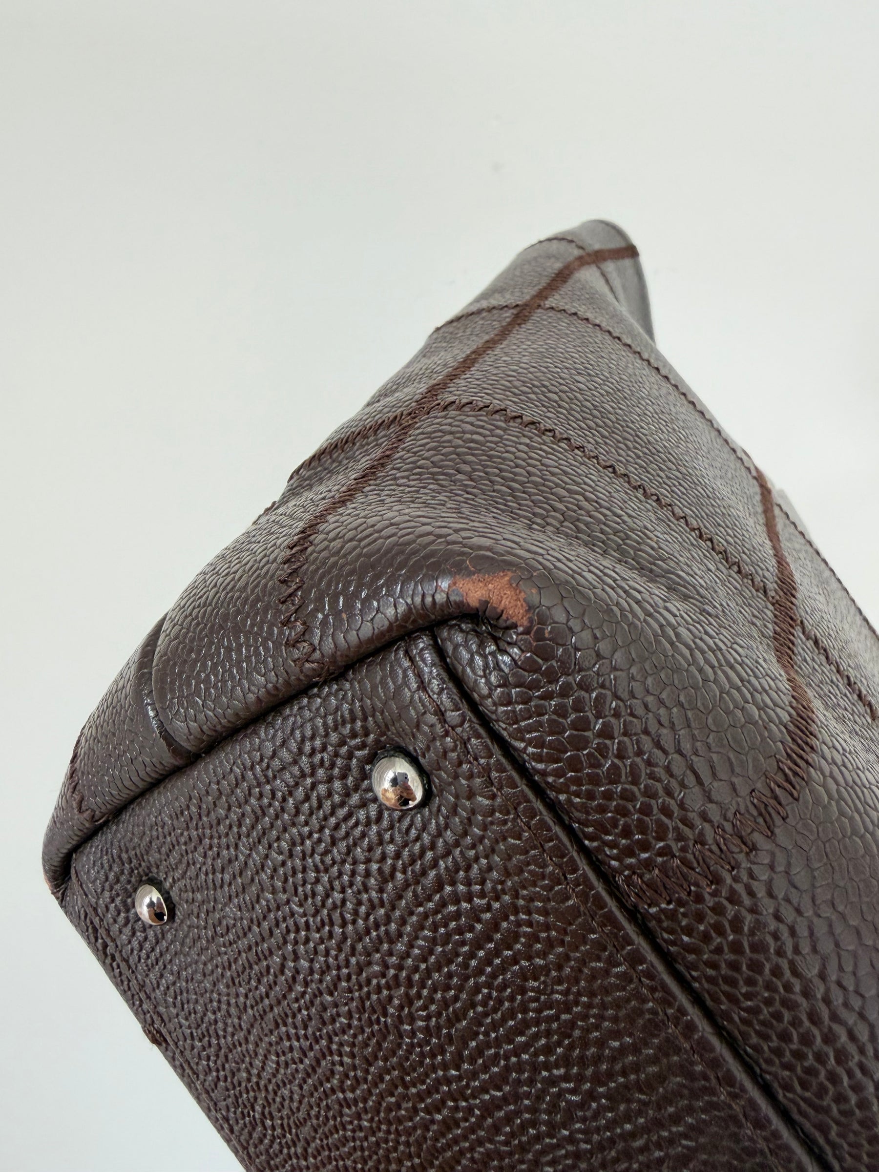 Chanel Chocolate Bar Leather Tote Bag