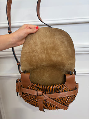 Loewe Tan Woven Leather Gate Bag