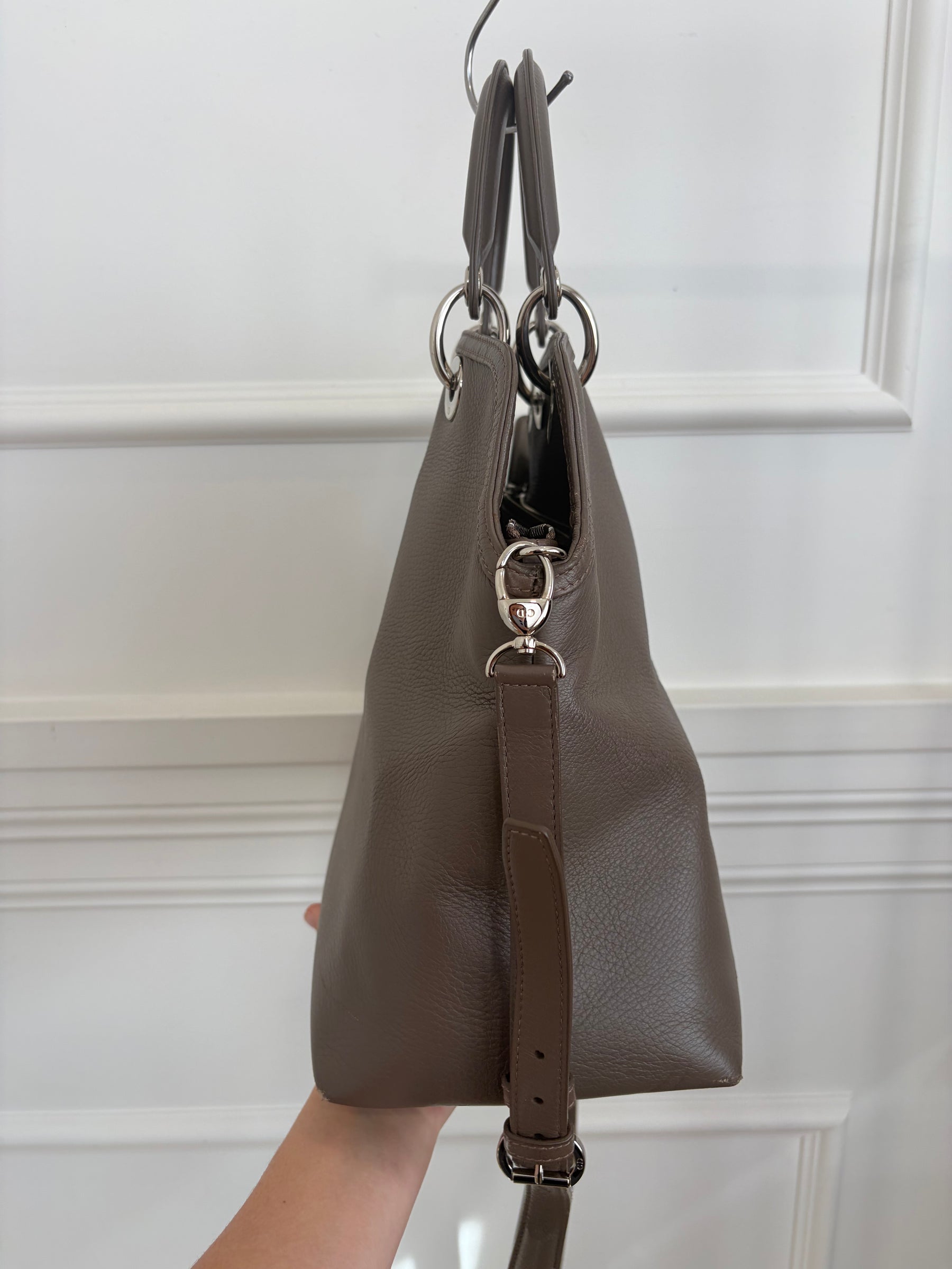 Dior Taupe Leather Grandville Tote