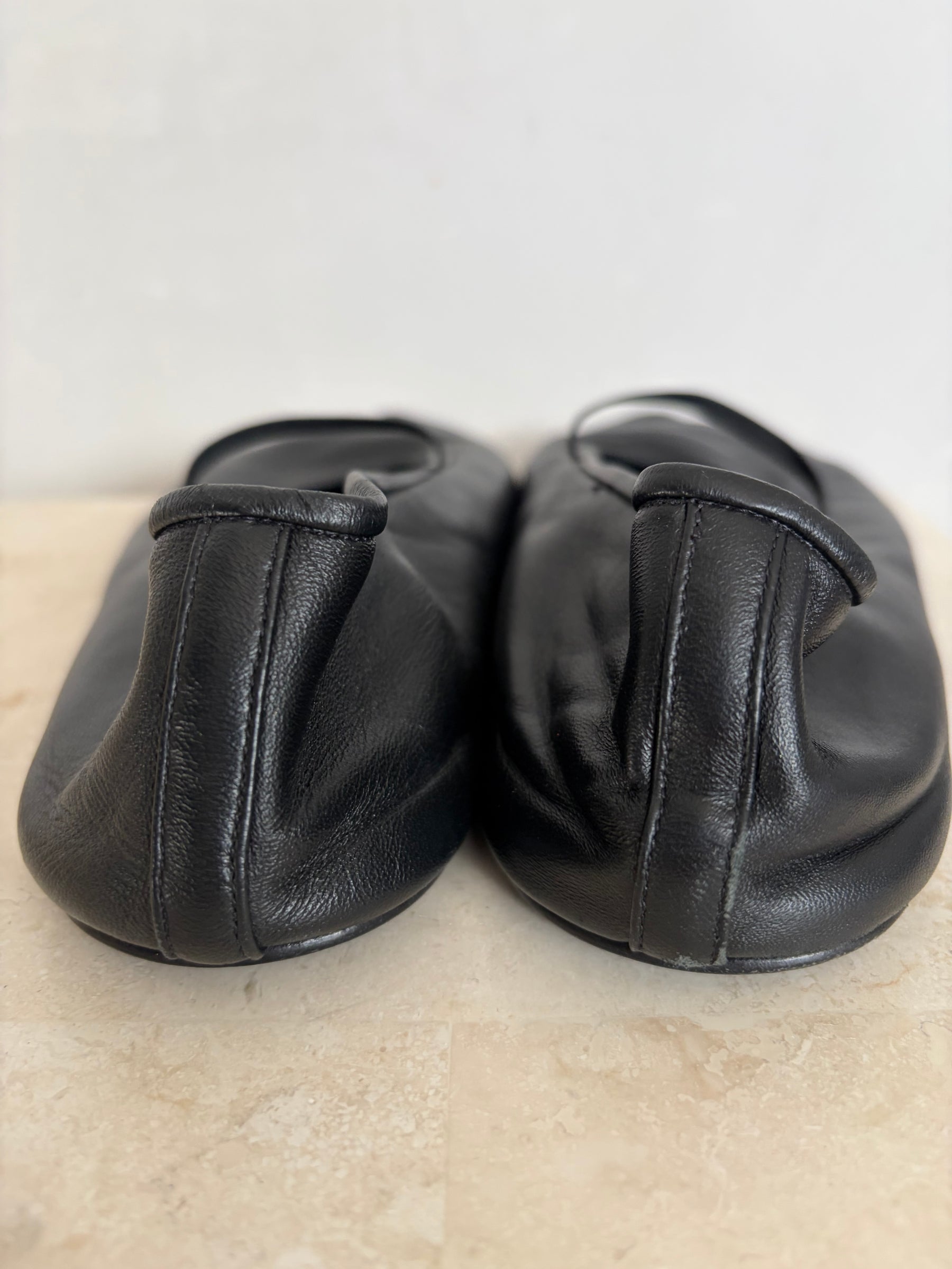 The Row Black Ballet Flats, 40