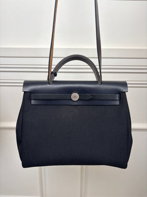 Hermès Herbag 31 Black Navy And Brown
