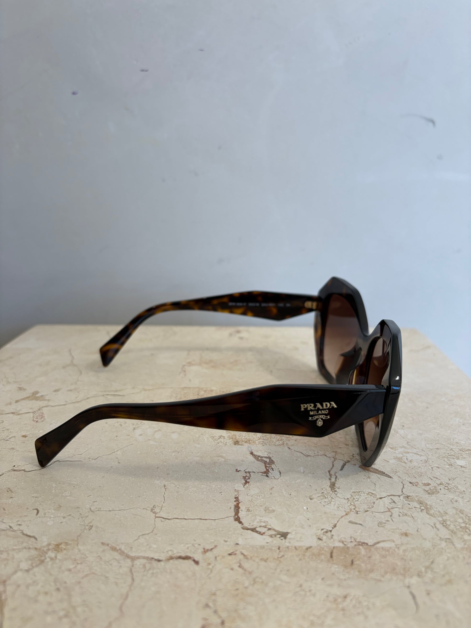 Prada PR 16WS Tortoishell Irregular Shaped Sunglasses